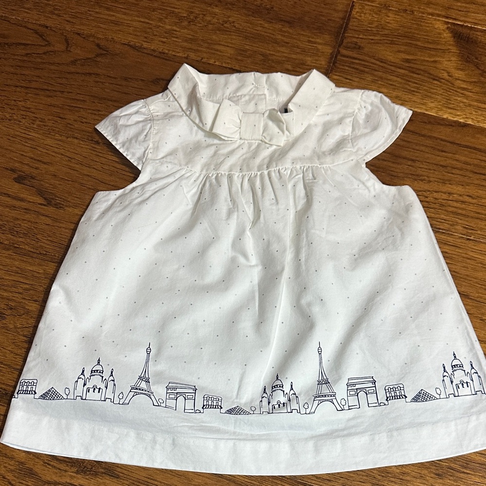 Janie and Jack Girl’s Top with Cityscape Design